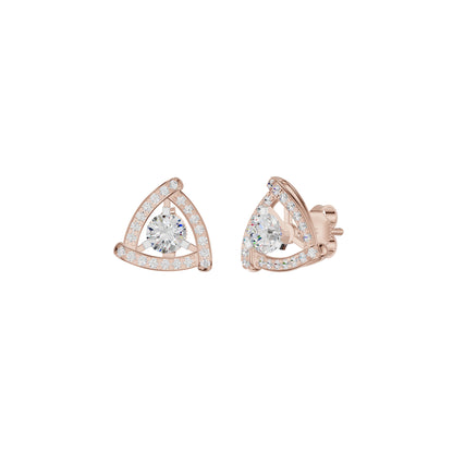 Triangular Trellis Diamond Earrings 18 KT / Rose Gold