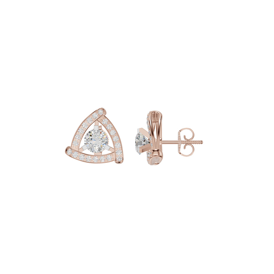 Triangular Trellis Diamond Earrings 18 KT / Rose Gold