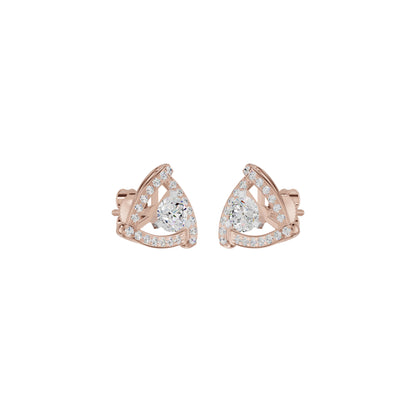 Triangular Trellis Diamond Earrings 18 KT / Rose Gold