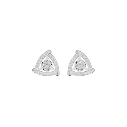 Triangular Trellis Diamond Earrings 18 KT / White Gold