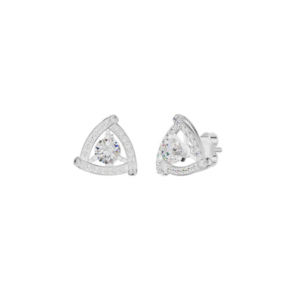 Triangular Trellis Diamond Earrings 18 KT / White Gold