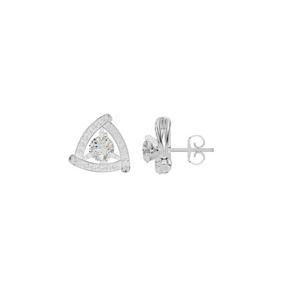 Triangular Trellis Diamond Earrings 18 KT / White Gold