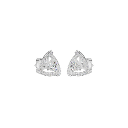 Triangular Trellis Diamond Earrings 18 KT / White Gold