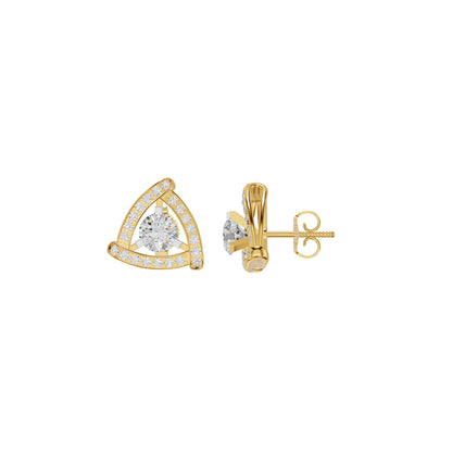 Triangular Trellis Diamond Earrings 18 KT / Yellow Gold