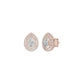 Pear Solitaire Dual Halo Diamond Earrings 18 KT / Rose Gold