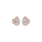 Pear Solitaire Dual Halo Diamond Earrings 18 KT / Rose Gold