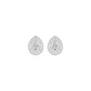 Pear Solitaire Dual Halo Diamond Earrings 18 KT / White Gold