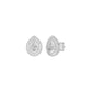 Pear Solitaire Dual Halo Diamond Earrings 18 KT / White Gold