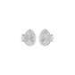 Pear Solitaire Dual Halo Diamond Earrings 18 KT / White Gold