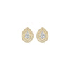 Pear Solitaire Dual Halo Diamond Earrings 18 KT / Yellow Gold