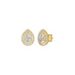 Pear Solitaire Dual Halo Diamond Earrings 18 KT / Yellow Gold