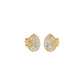 Pear Solitaire Dual Halo Diamond Earrings 18 KT / Yellow Gold