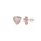 Double Tri Curve Diamond Stud Earrings 18 KT / Rose Gold