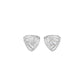 Double Tri Curve Diamond Stud Earrings 18 KT / White Gold