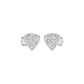 Double Tri Curve Diamond Stud Earrings 18 KT / White Gold
