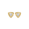 Double Tri Curve Diamond Stud Earrings 18 KT / Yellow Gold