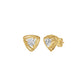 Double Tri Curve Diamond Stud Earrings 18 KT / Yellow Gold