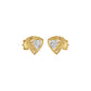 Double Tri Curve Diamond Stud Earrings 18 KT / Yellow Gold