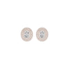 Sleek Oval Cut Halo Diamond Earrings 18 KT / Rose Gold