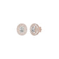 Sleek Oval Cut Halo Diamond Earrings 18 KT / Rose Gold