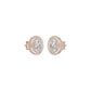 Sleek Oval Cut Halo Diamond Earrings 18 KT / Rose Gold