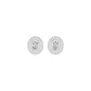 Sleek Oval Cut Halo Diamond Earrings 18 KT / White Gold