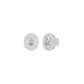 Sleek Oval Cut Halo Diamond Earrings 18 KT / White Gold