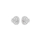 Sleek Oval Cut Halo Diamond Earrings 18 KT / White Gold