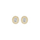 Sleek Oval Cut Halo Diamond Earrings 18 KT / Yellow Gold