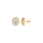 Sleek Oval Cut Halo Diamond Earrings 18 KT / Yellow Gold