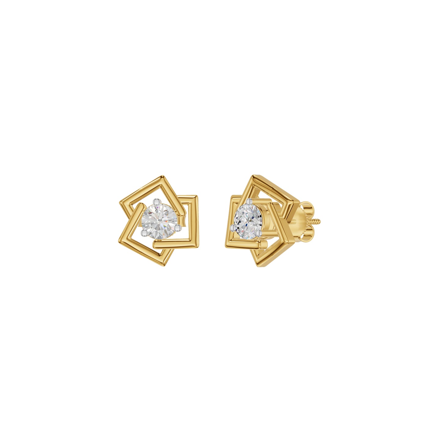 Divine Floreta Diamond Earrings 18 KT / Yellow Gold