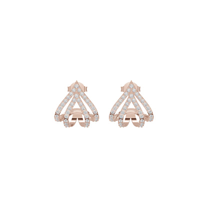 Arrow Edge Diamond Bali Earrings 18 KT / Rose Gold