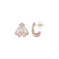 Arrow Edge Diamond Bali Earrings 18 KT / Rose Gold