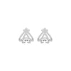 Arrow Edge Diamond Bali Earrings 18 KT / White Gold
