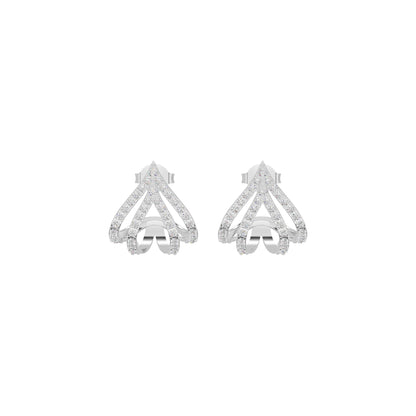 Arrow Edge Diamond Bali Earrings 18 KT / White Gold