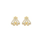 Arrow Edge Diamond Bali Earrings 18 KT / Yellow Gold