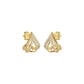 Arrow Edge Diamond Bali Earrings 18 KT / Yellow Gold