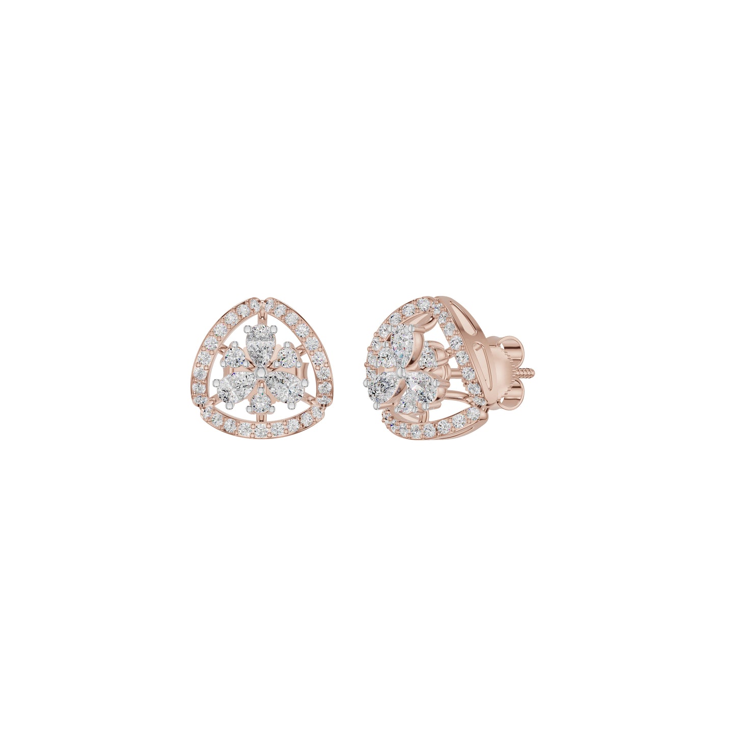 Sparkling Opal Diamond Earrings 18 KT / Rose Gold