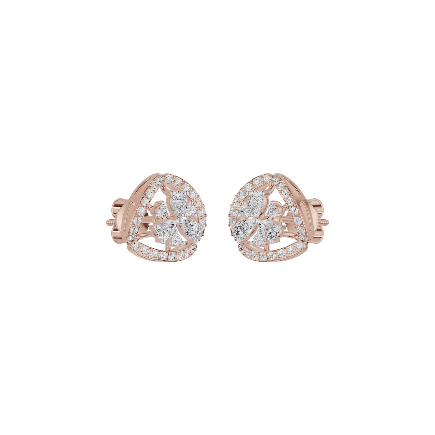 Sparkling Opal Diamond Earrings 18 KT / Rose Gold