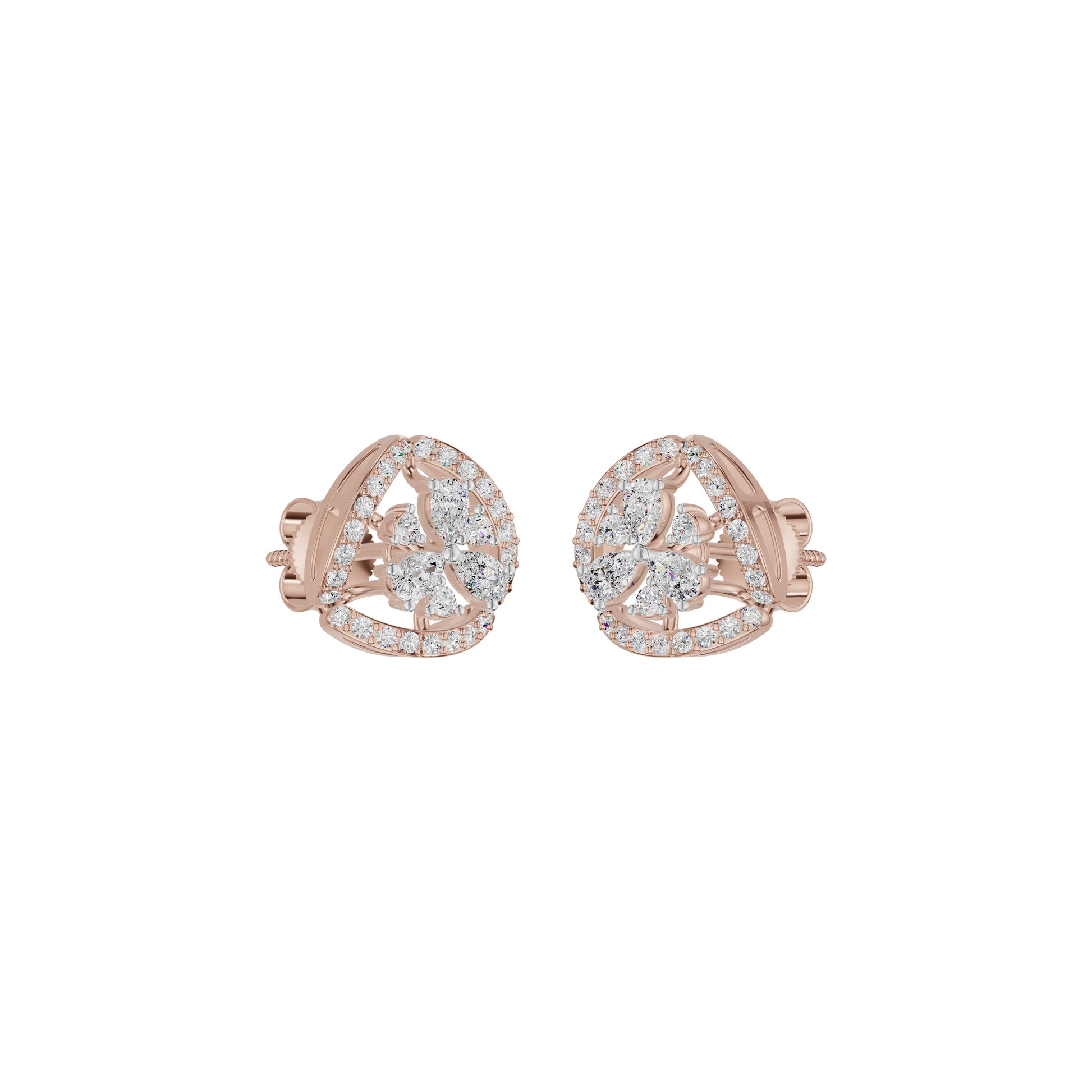 Sparkling Opal Diamond Earrings 18 KT / Rose Gold