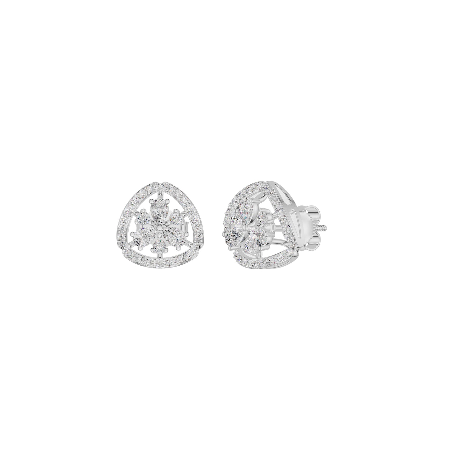 Sparkling Opal Diamond Earrings 18 KT / White Gold