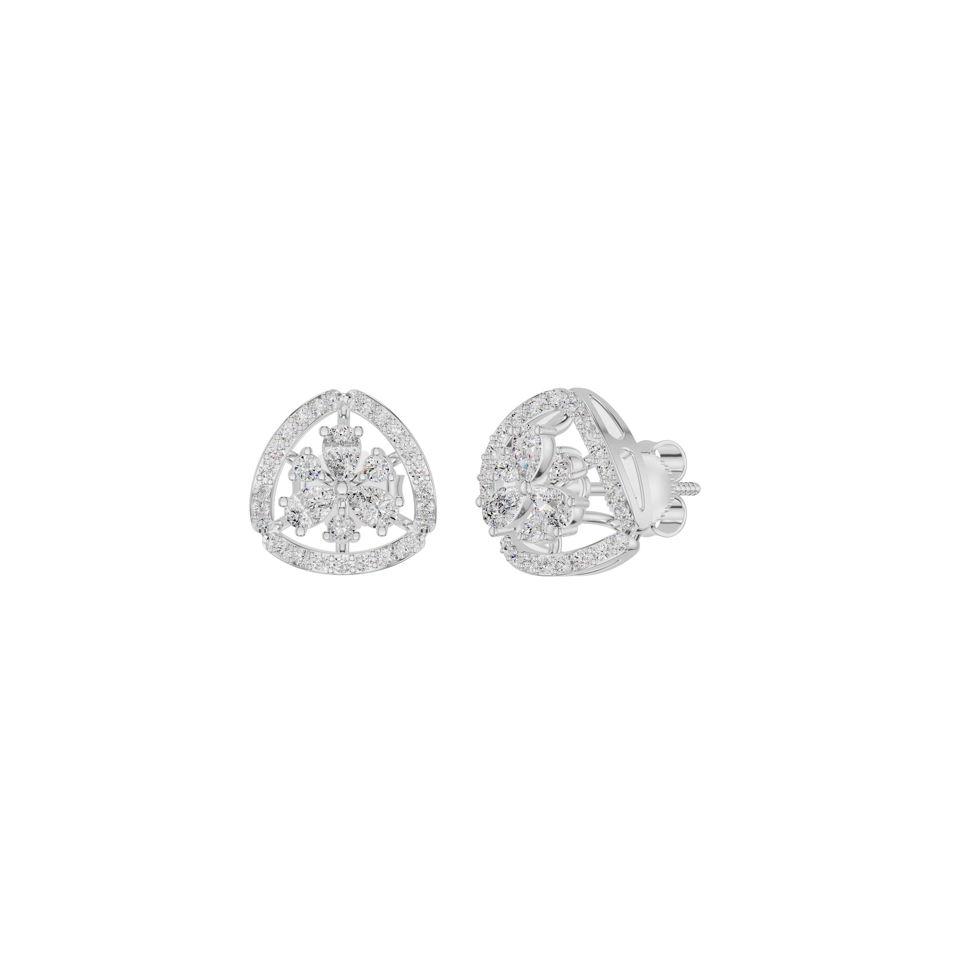 Sparkling Opal Diamond Earrings 18 KT / White Gold