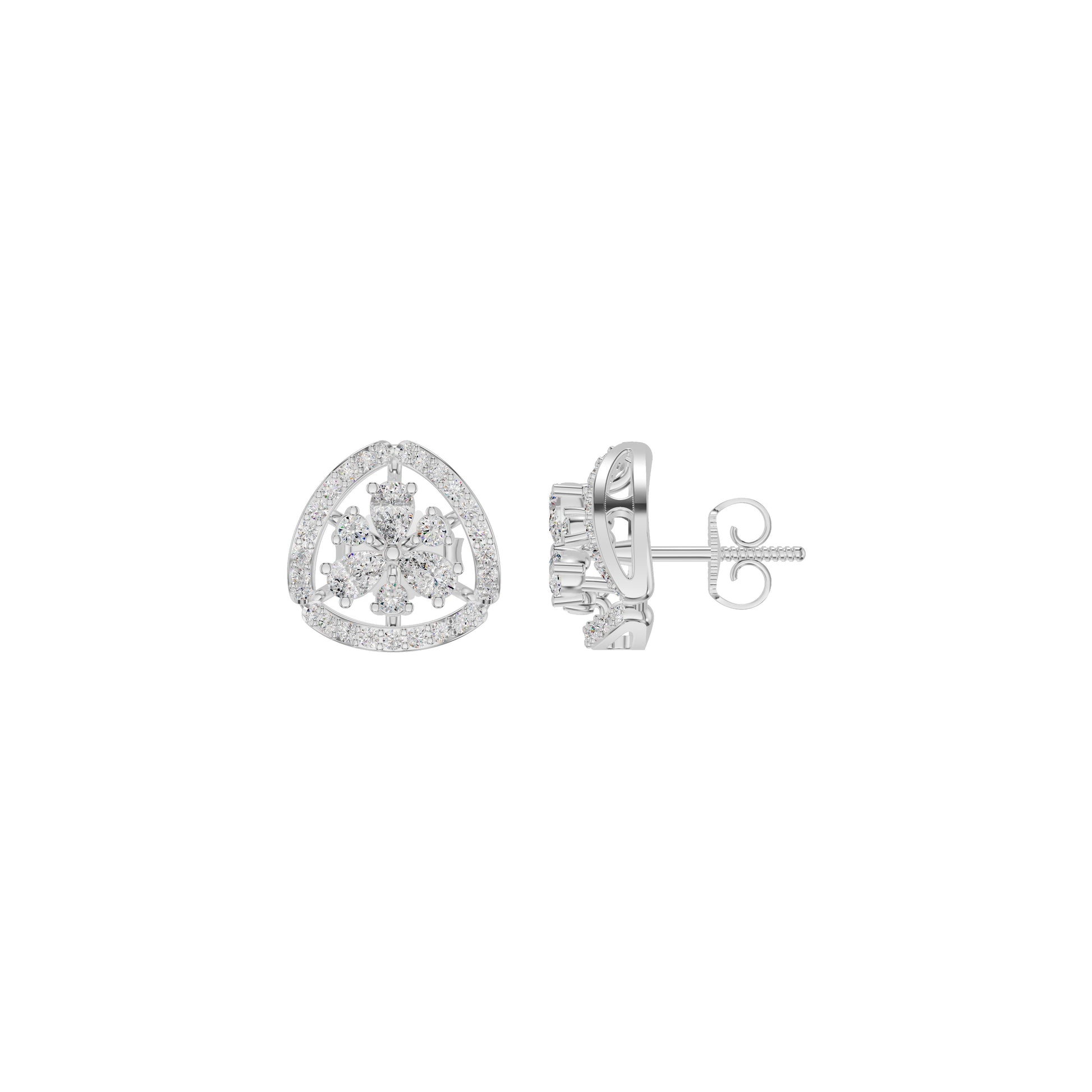 Sparkling Opal Diamond Earrings 18 KT / White Gold