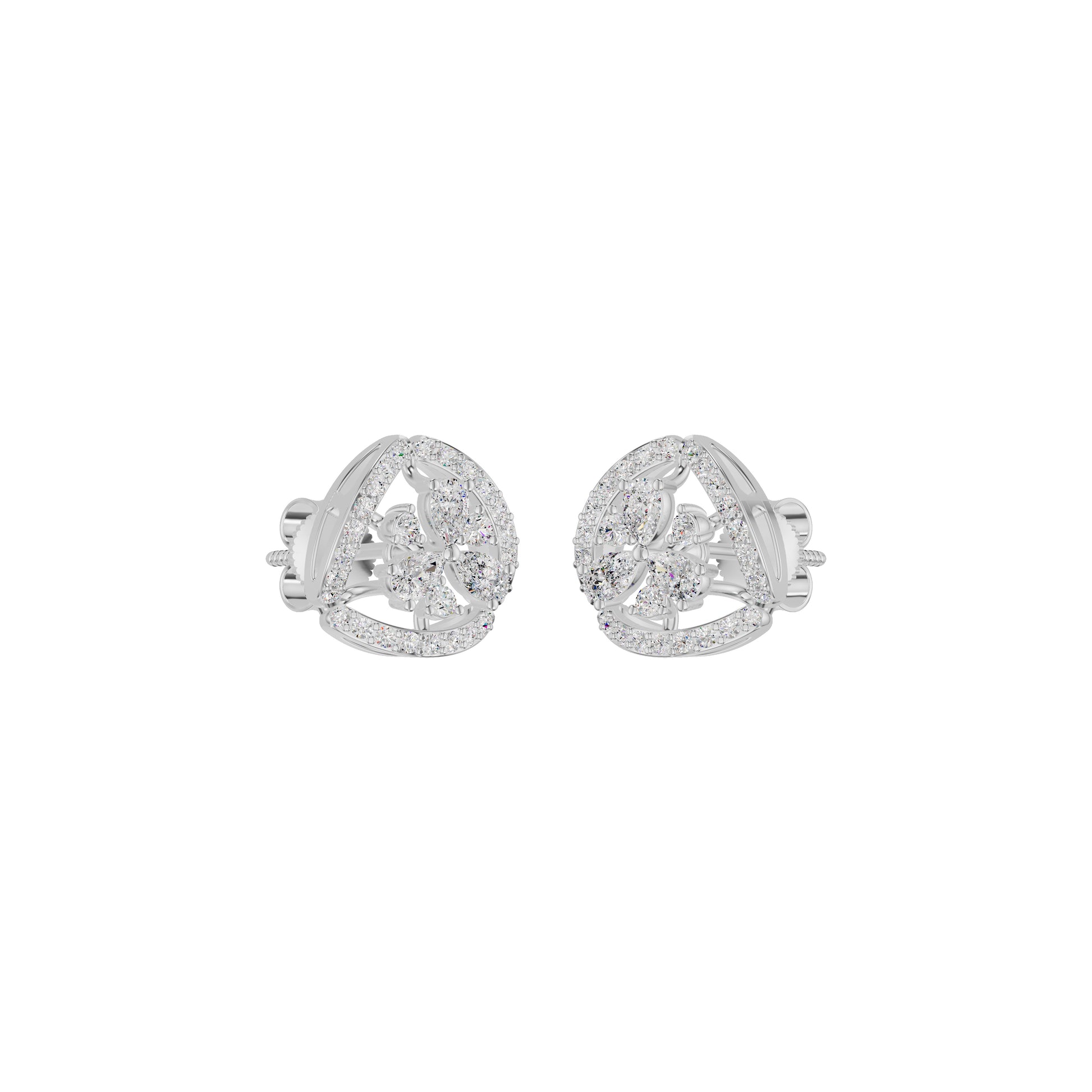 Sparkling Opal Diamond Earrings 18 KT / White Gold