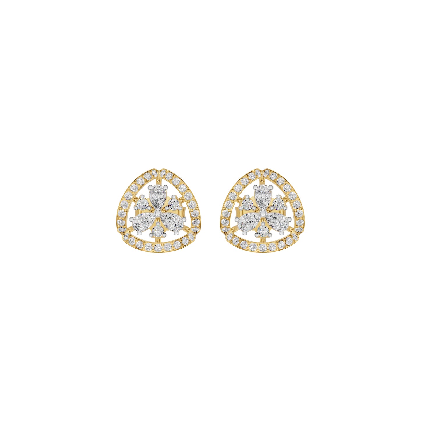 Sparkling Opal Diamond Earrings 18 KT / Yellow Gold