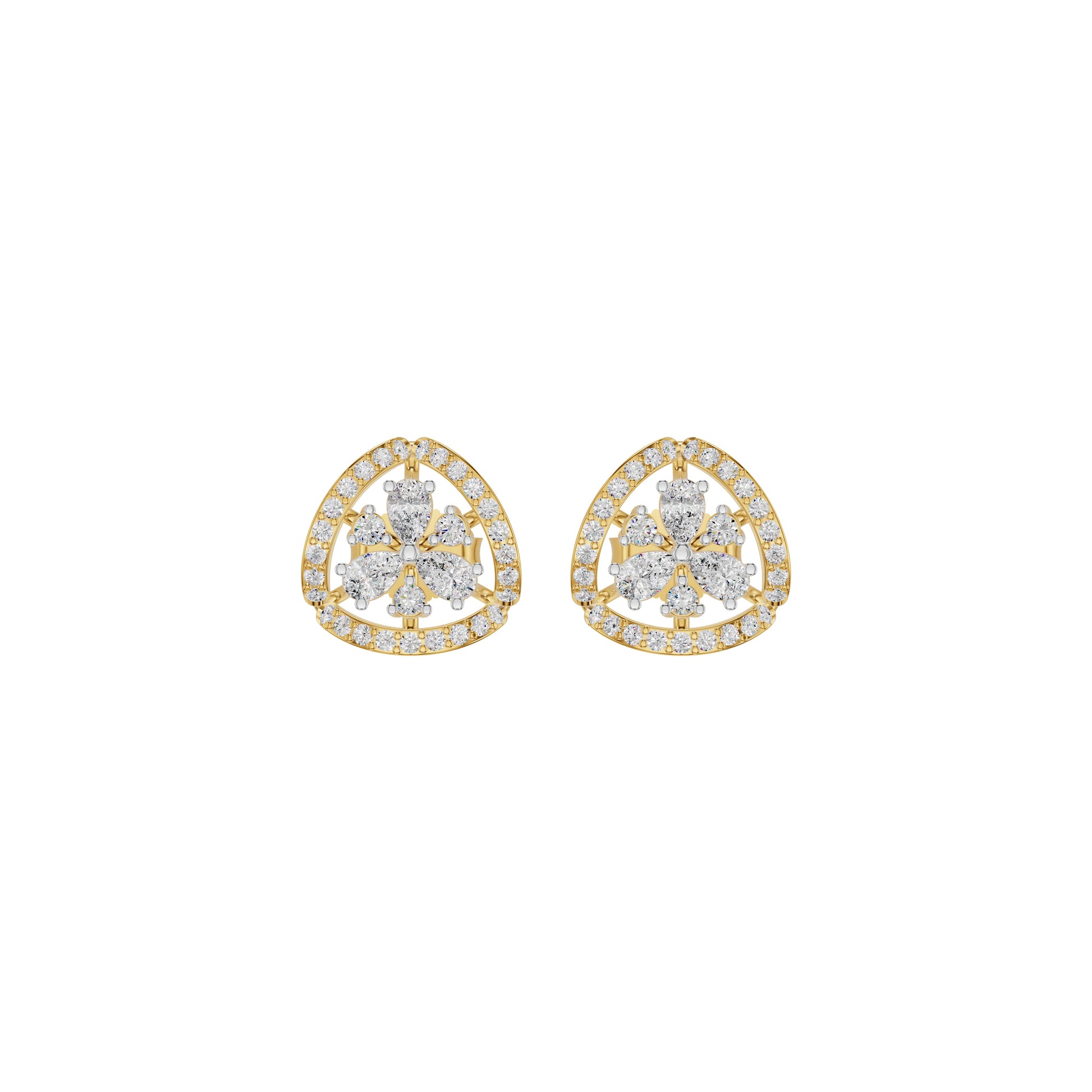 Sparkling Opal Diamond Earrings 18 KT / Yellow Gold