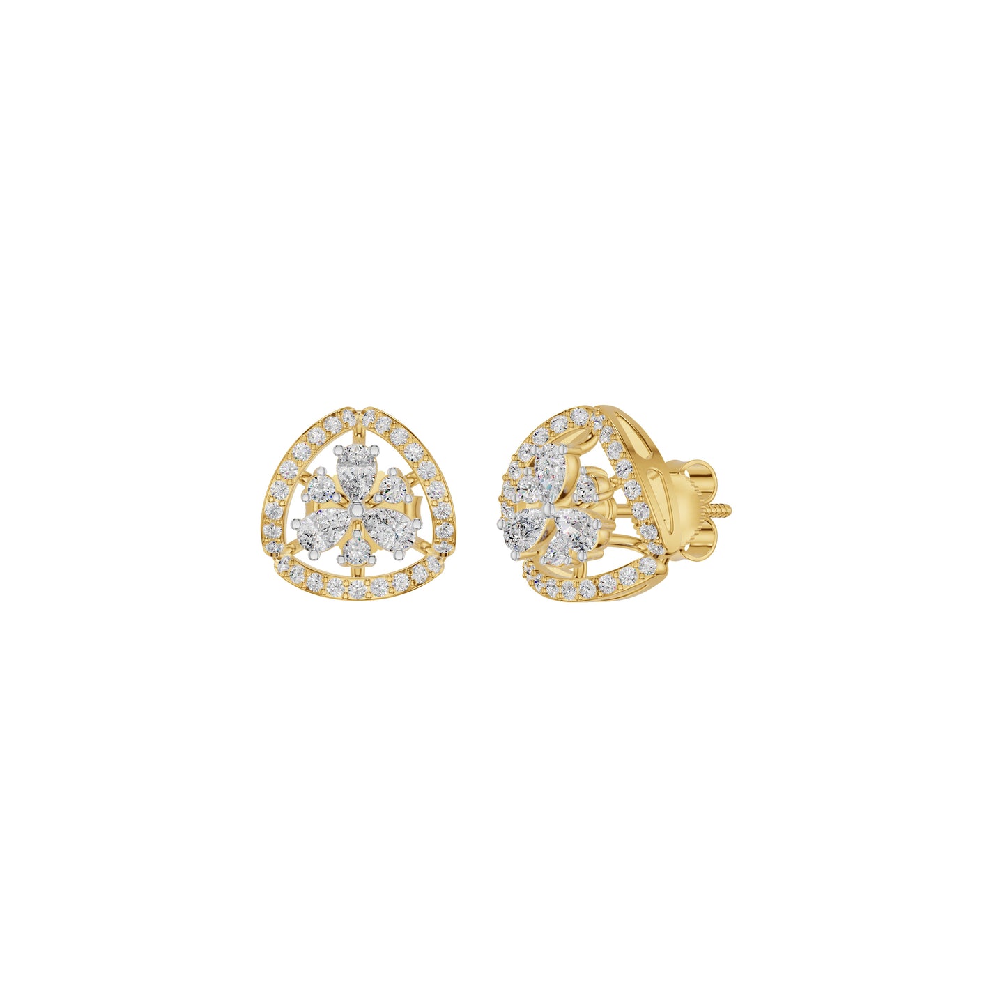 Sparkling Opal Diamond Earrings 18 KT / Yellow Gold