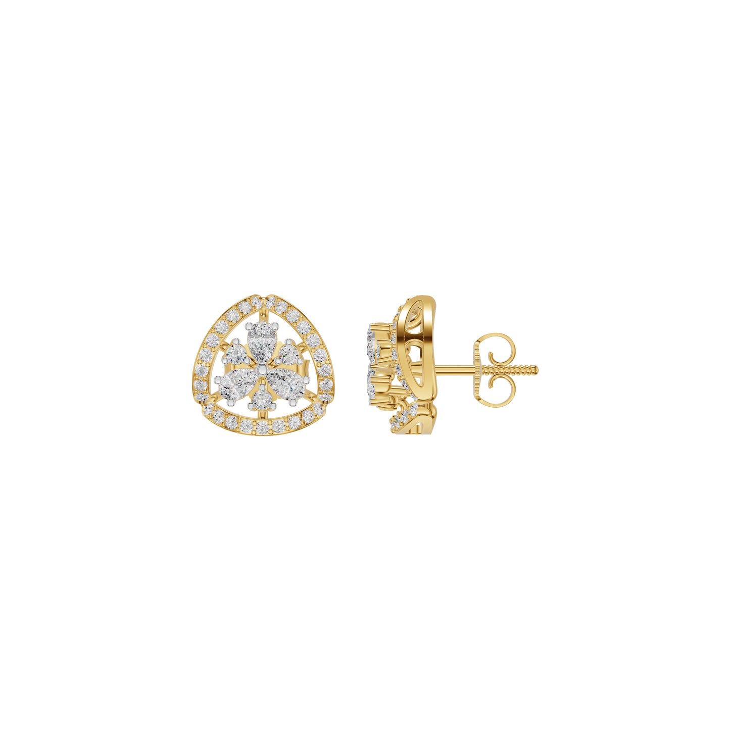 Sparkling Opal Diamond Earrings 18 KT / Yellow Gold