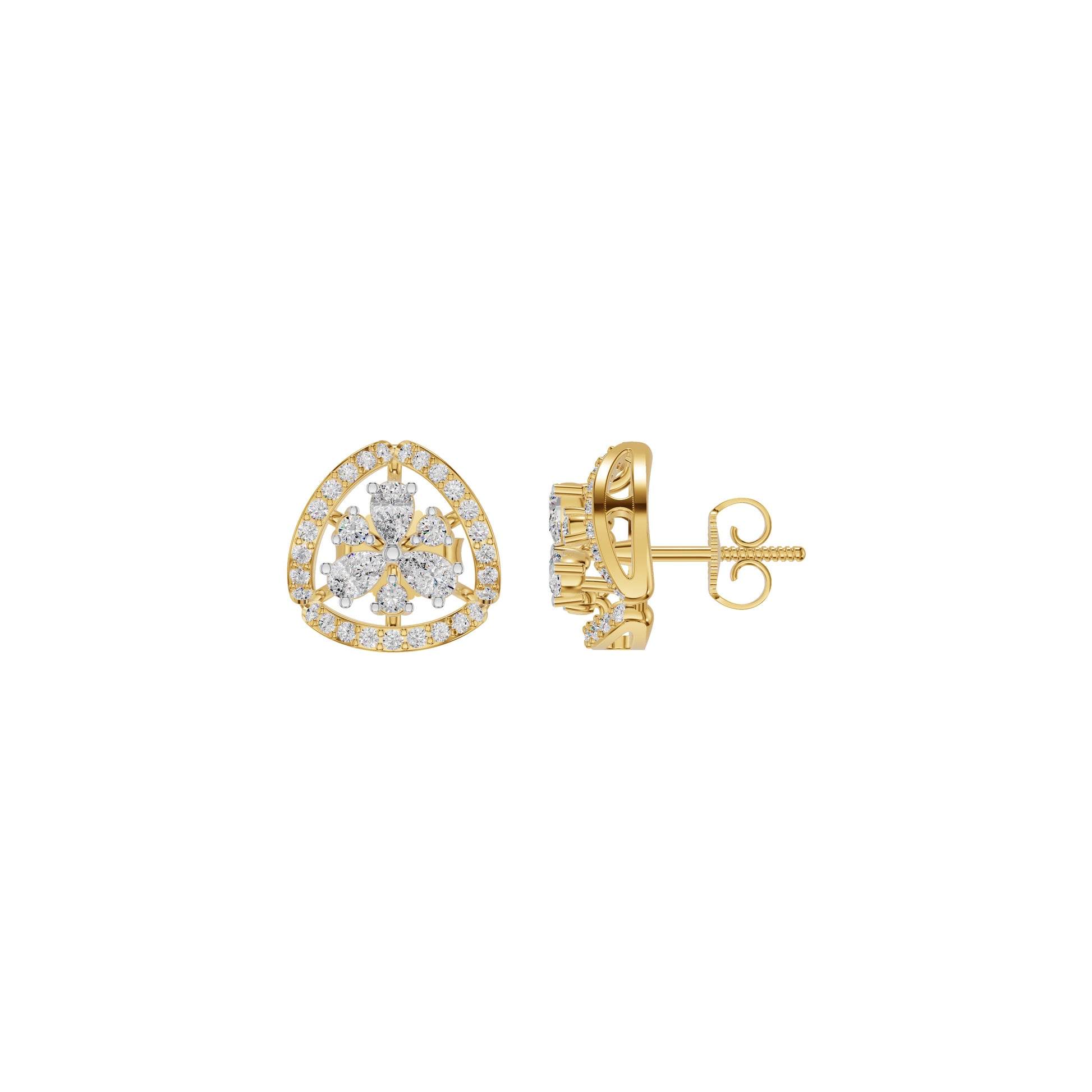Sparkling Opal Diamond Earrings 18 KT / Yellow Gold