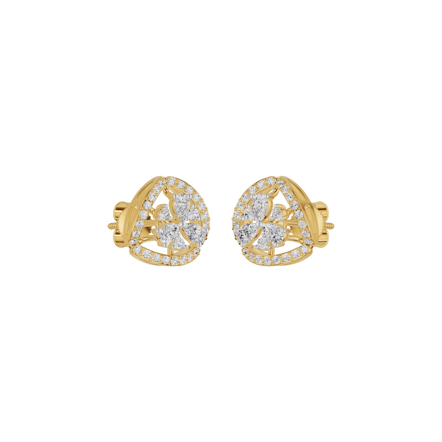 Sparkling Opal Diamond Earrings 18 KT / Yellow Gold